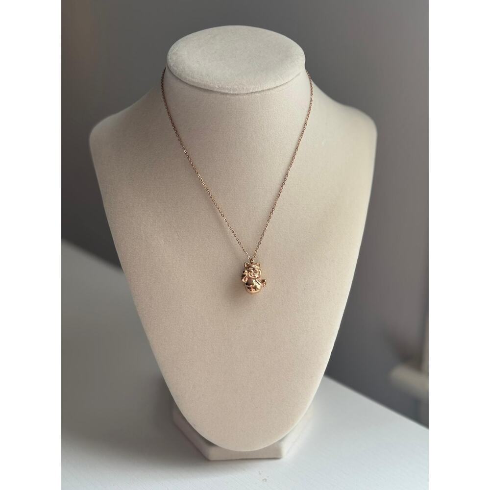 Rose Gold Lucky  Necklace Stainless Steel Cute Pendant Dainty Gift - Picture 2 of 7